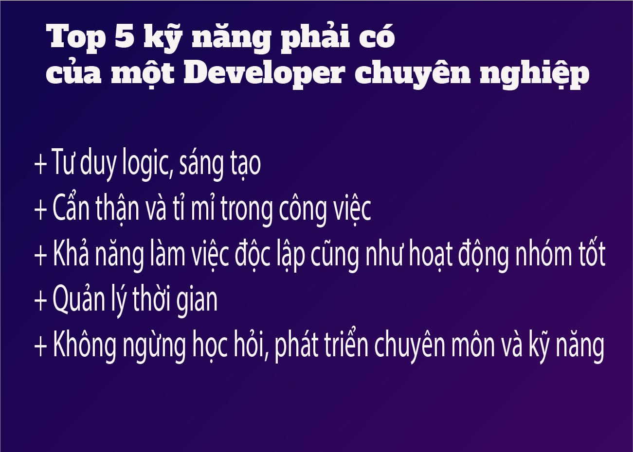 Developer, kỹ năng